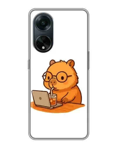 Чехол для OPPO A98 с картинкой «Капибара с ноутбуком» Чехол для OPPO A98 с картинкой «Капибара с ноутбуком»