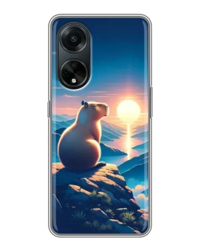 Чехол для OPPO A98 с картинкой «Закат солнца с капибарой» Чехол для OPPO A98 с картинкой «Закат солнца с капибарой»
