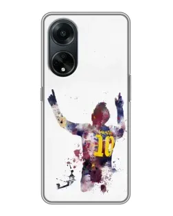 Чехол для OPPO A98 с картинкой «Акварельный Месси Барселона»