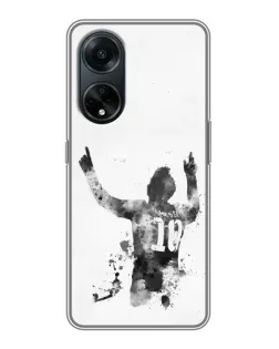 Чехол для OPPO A98 с картинкой «Черно-белый силуэт Месси» Чехол для OPPO A98 с картинкой «Черно-белый силуэт Месси»