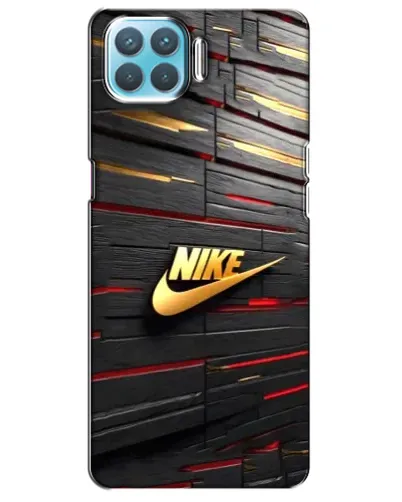 Чехол для OPPO F17 Pro с картинкой «Золотой Nike на металле»