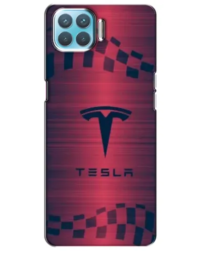 Чехол для OPPO F17 Pro с картинкой «Тесла красный карбон»