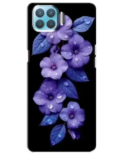 Чохол для OPPO F17 Pro з картинкою «Фіолетові квіти з росою»