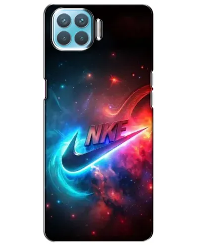Чехол для OPPO F17 с картинкой «Огненный логотип Nike»