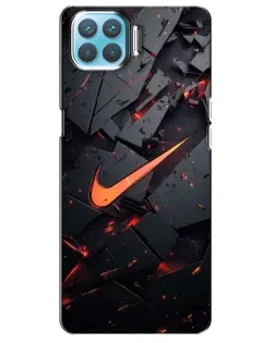 Чехол для OPPO F17 с картинкой «Nike — эффект разломов»