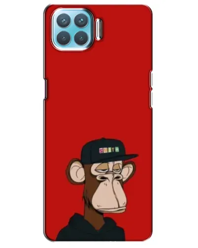 Чехол для OPPO F17 с картинкой «Bored Ape — красный фон»
