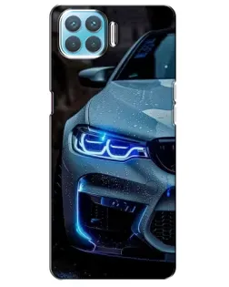 Чохол для OPPO F17 з картинкою «Погляд BMW з синіми фарами»