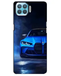 Чехол для OPPO F17 с картинкой «Голубая BMW M4»