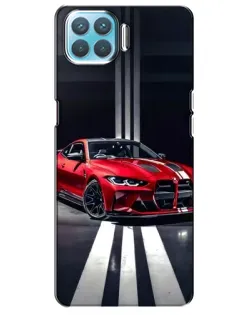 Чехол для OPPO F17 с картинкой «Красная BMW на дороге»