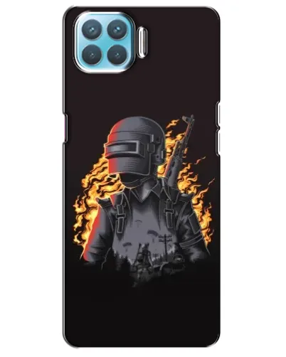 Чехол для OPPO F17 с картинкой «PUBG — огненный силуэт» Чехол для OPPO F17 с картинкой «PUBG — огненный силуэт»