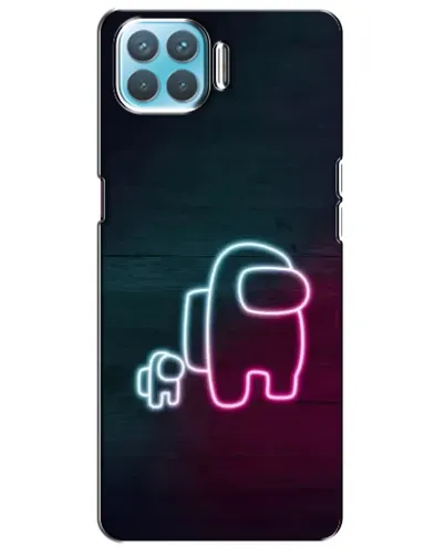 Чехол для OPPO F17 с картинкой «Among Us неон-арт»