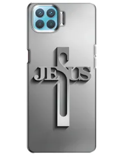 Чохол для OPPO F17 з картинкою «Металевий хрест Jesus»