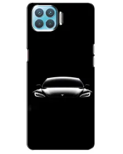 Чехол для OPPO F17 с картинкой «Фары Tesla Night»