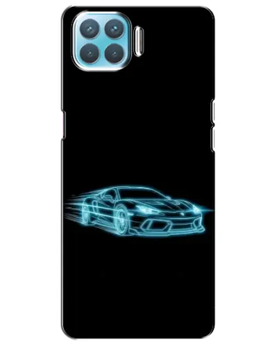Чехол для OPPO F17 с картинкой «Неоновый контур Lamborghini»
