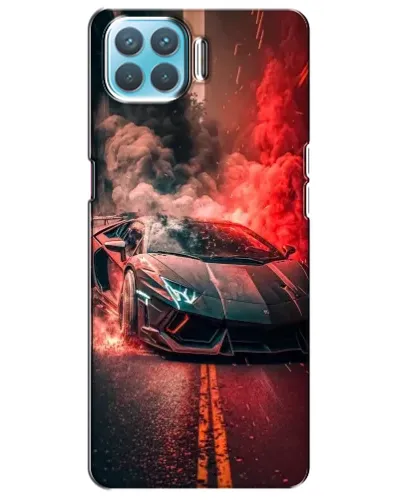 Чехол для OPPO F17 с картинкой «Lamborghini красный дым»