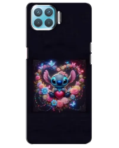 Чехол для OPPO F17 с картинкой «Stitch в цветах»