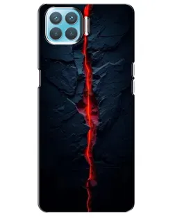 Чехол для OPPO F17 с картинкой «Kрасная лавовая трещина»