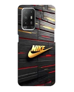 Чехол для OPPO F19 Pro Plus 5G с картинкой «Золотой Nike на металле»