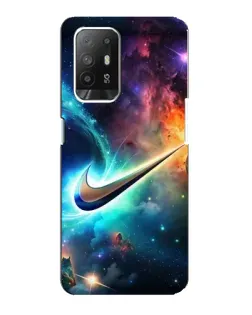 Чехол для OPPO F19 Pro Plus 5G с картинкой «Космический Nike Swoosh»