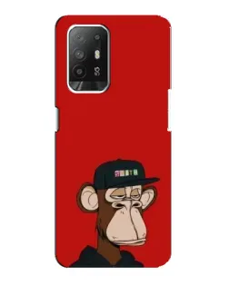 Чехол для OPPO F19 Pro Plus 5G с картинкой «Bored Ape — красный фон»