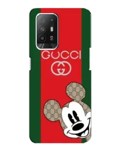 Чехол для OPPO F19 Pro Plus 5G с картинкой «Gucci — полосы и Микки»