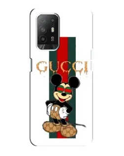 Чехол для OPPO F19 Pro Plus 5G с картинкой «Микки Маус Gucci — полосы»