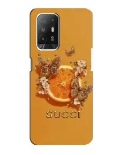 Чохол для OPPO F19 Pro Plus 5G з картинкою «Gucci — золоті метелики»