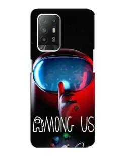 Чехол для OPPO F19 Pro Plus 5G с картинкой «Красный импостер — макро»