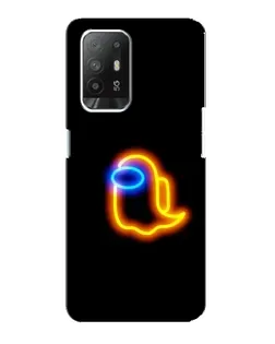 Чехол для OPPO F19 Pro Plus 5G с картинкой «Among Us неоновое сияние»