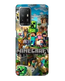 Чехол для OPPO F19 Pro Plus 5G с картинкой «Замок Minecraft»