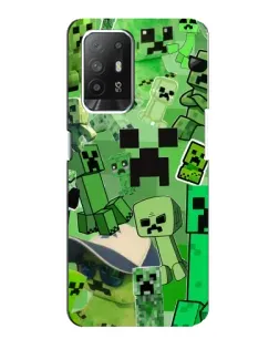 Чехол для OPPO F19 Pro Plus 5G с картинкой «Криперы Minecraft»