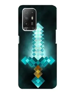 Чехол для OPPO F19 Pro Plus 5G с картинкой «Алмазный меч неон»