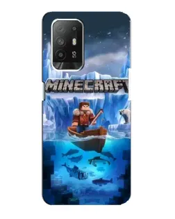 Чехол для OPPO F19 Pro Plus 5G с картинкой «Minecraft ледяной мир»