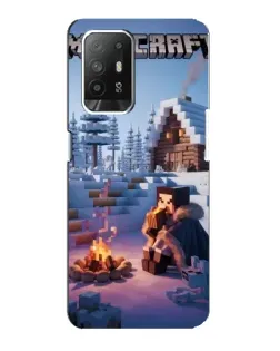 Чехол для OPPO F19 Pro Plus 5G с картинкой «Зимний Minecraft»