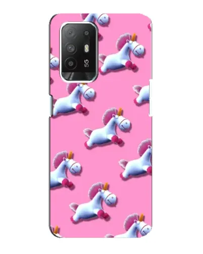 Чехол для OPPO F19 Pro Plus 5G с картинкой «Единороги на розовом»