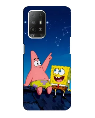 Чехол для OPPO F19 Pro Plus 5G с картинкой «Губка Боб и Патрик ночью» Чехол для OPPO F19 Pro Plus 5G с картинкой «Губка Боб и Патрик ночью»