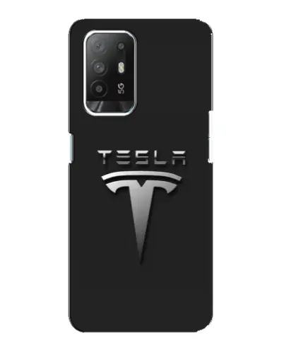 Чехол для OPPO F19 Pro Plus 5G с картинкой «Стальной логотип Tesla»
