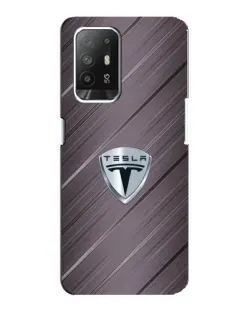 Чехол для OPPO F19 Pro Plus 5G с картинкой «Металлическая текстура Tesla»