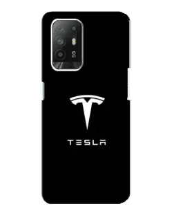 Чехол для OPPO F19 Pro Plus 5G с картинкой «Tesla White Logo»
