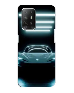 Чехол для OPPO F19 Pro Plus 5G с картинкой «Tesla в неоне»
