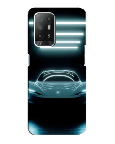 Чехол для OPPO F19 Pro Plus 5G с картинкой «Tesla в неоне»