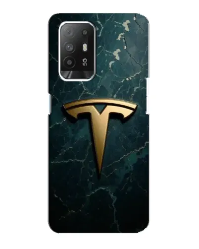 Чехол для OPPO F19 Pro Plus 5G с картинкой «Мраморная Tesla Gold»