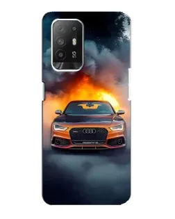 Чехол для OPPO F19 Pro Plus 5G с картинкой «Audi в огненном дыму»