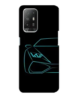 Чехол для OPPO F19 Pro Plus 5G с картинкой «Голубой силуэт Lamborghini»