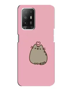 Чехол для OPPO F19 Pro Plus 5G с картинкой «Pusheen сердце»