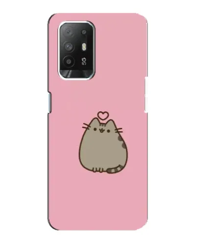 Чехол для OPPO F19 Pro Plus 5G с картинкой «Pusheen сердце»