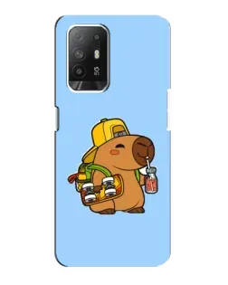 Чехол для OPPO F19 Pro Plus 5G с картинкой «Капибара на скейте»