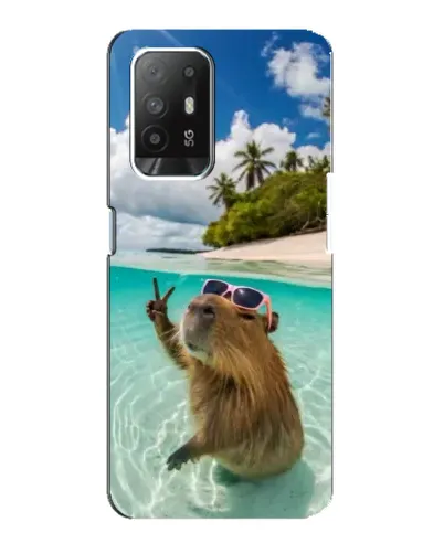 Чехол для OPPO F19 Pro Plus 5G с картинкой «Капибара на море»