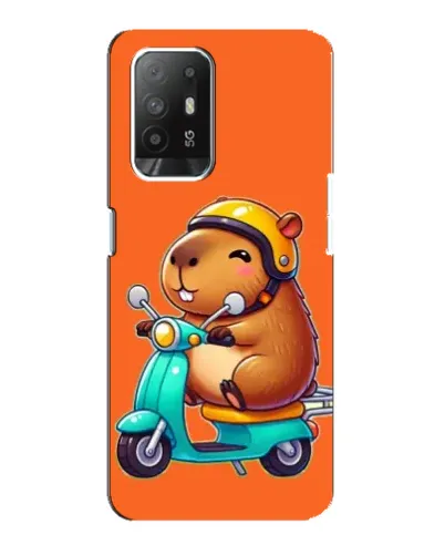Чехол для OPPO F19 Pro Plus 5G с картинкой «Капибара на скутере»