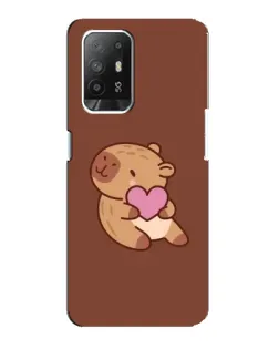 Чехол для OPPO F19 Pro Plus 5G с картинкой «Капибара с сердцем»